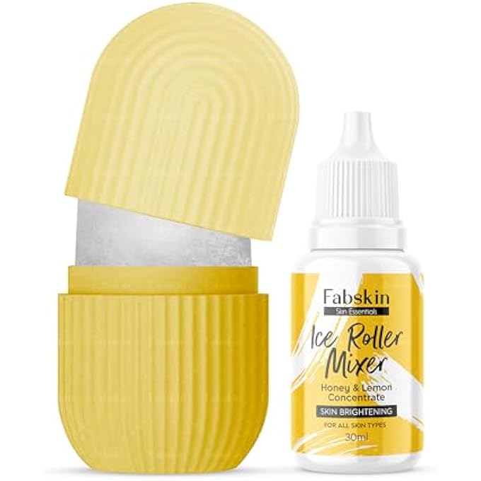 Fabskin أسطوانة ثلجية للوجه والعنق والجسم | مع خلاط أسطوانة ثلجية بالليمون والعسل 30 مل | أسطوانة ثلجية لتدليك الوجه | أسطوانة ثلجية للوجه للرجال والنساء | مجموعة أسطوانة ثلجية للوجه | للبشرة - Image 1